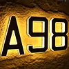LED Illuminated Modern Address Sign IP44 Waterproof Personalized Solar Powered Address Number with Easy Installation UV Protection for Outside House Light Up Courtyard Hotel Bar