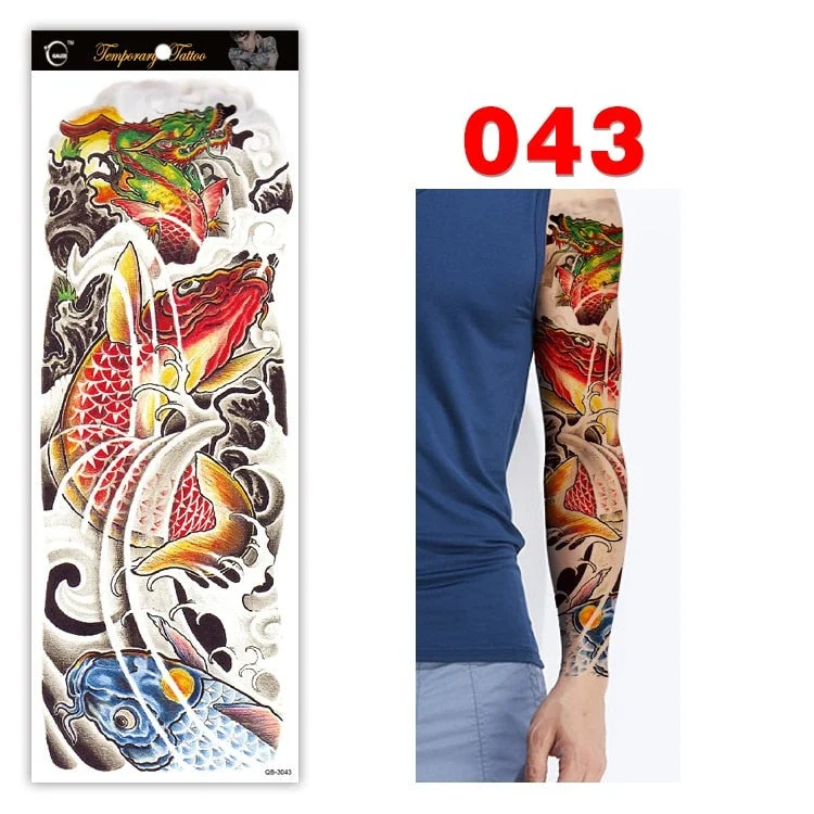Full Arm Series Temporary Tattoo Full Arm Tattoo Sticker Lasting Waterproof Sweat Flower Arm Full Arm Tattoo Big Picture Sticker