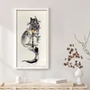 Ink Architectural Cat-Full Embroidery 2 Strands 18CT Counted Cross Stitch-30*55CM