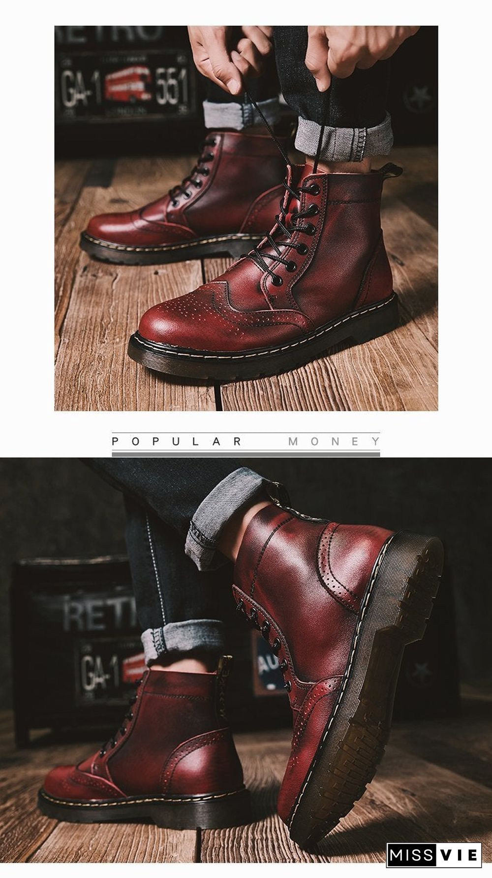 Leather Men Boots Winter Waterproof Ankle Boots Riding Boots Outdoor Working Snow Boots Men Shoes