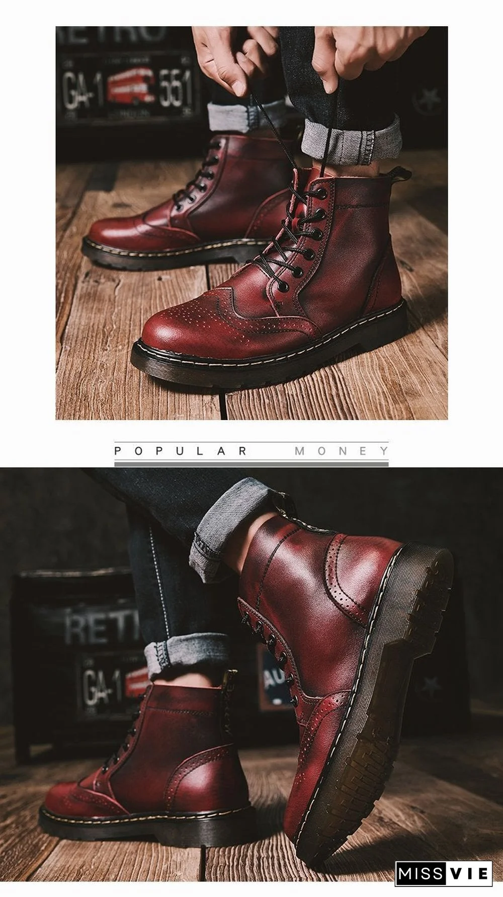 Leather Men Boots Winter Waterproof Ankle Boots Riding Boots Outdoor Working Snow Boots Men Shoes