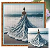 Beach Dress Girl-11CT/14CT/18CT Stamped/Counted Cross Stitch 45*45cm