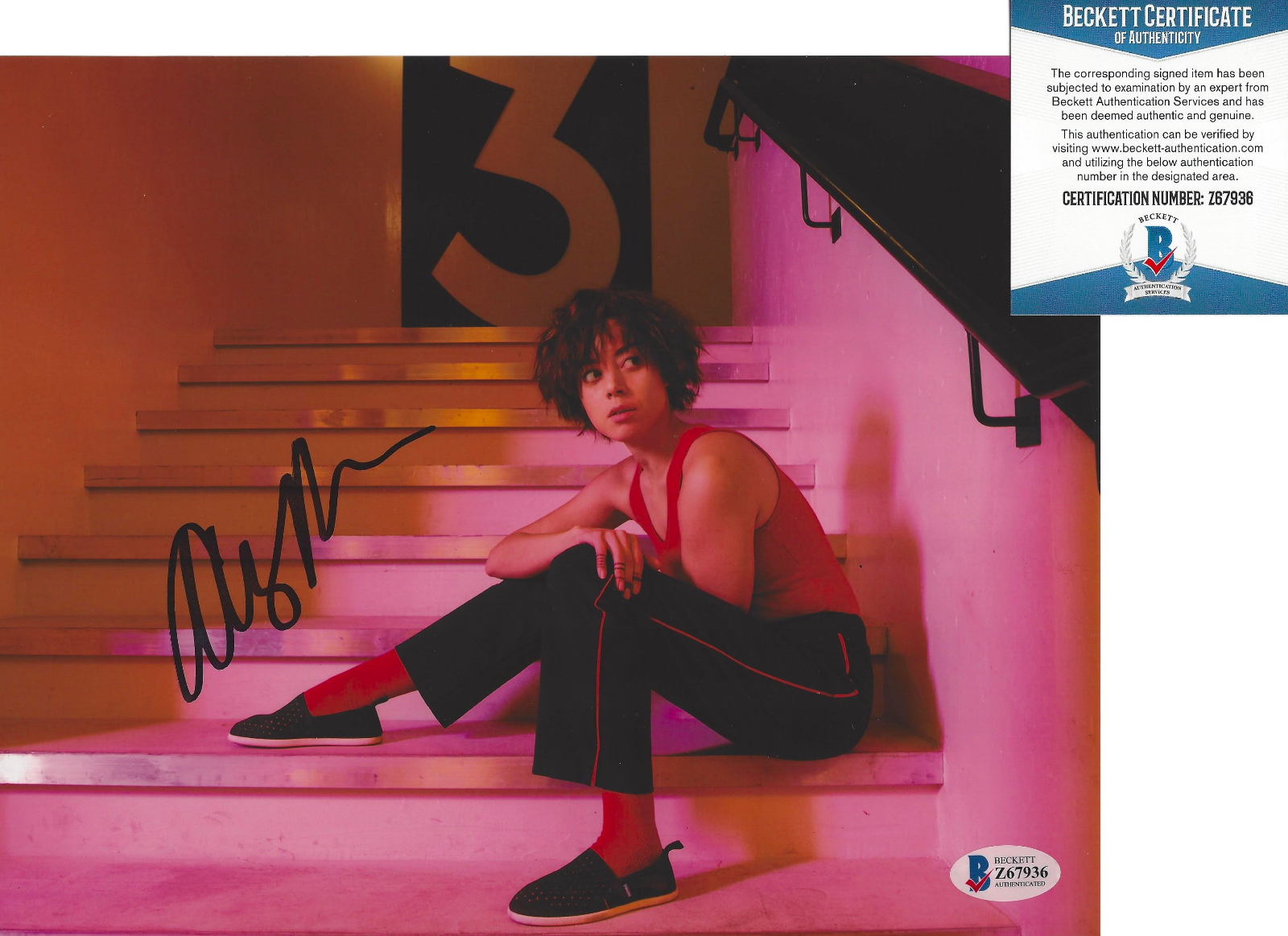 AUBREY PLAZA SIGNED 'THE TO DO LIST' 8x10 MOVIE Photo Poster painting ACTRESS D BECKETT COA BAS