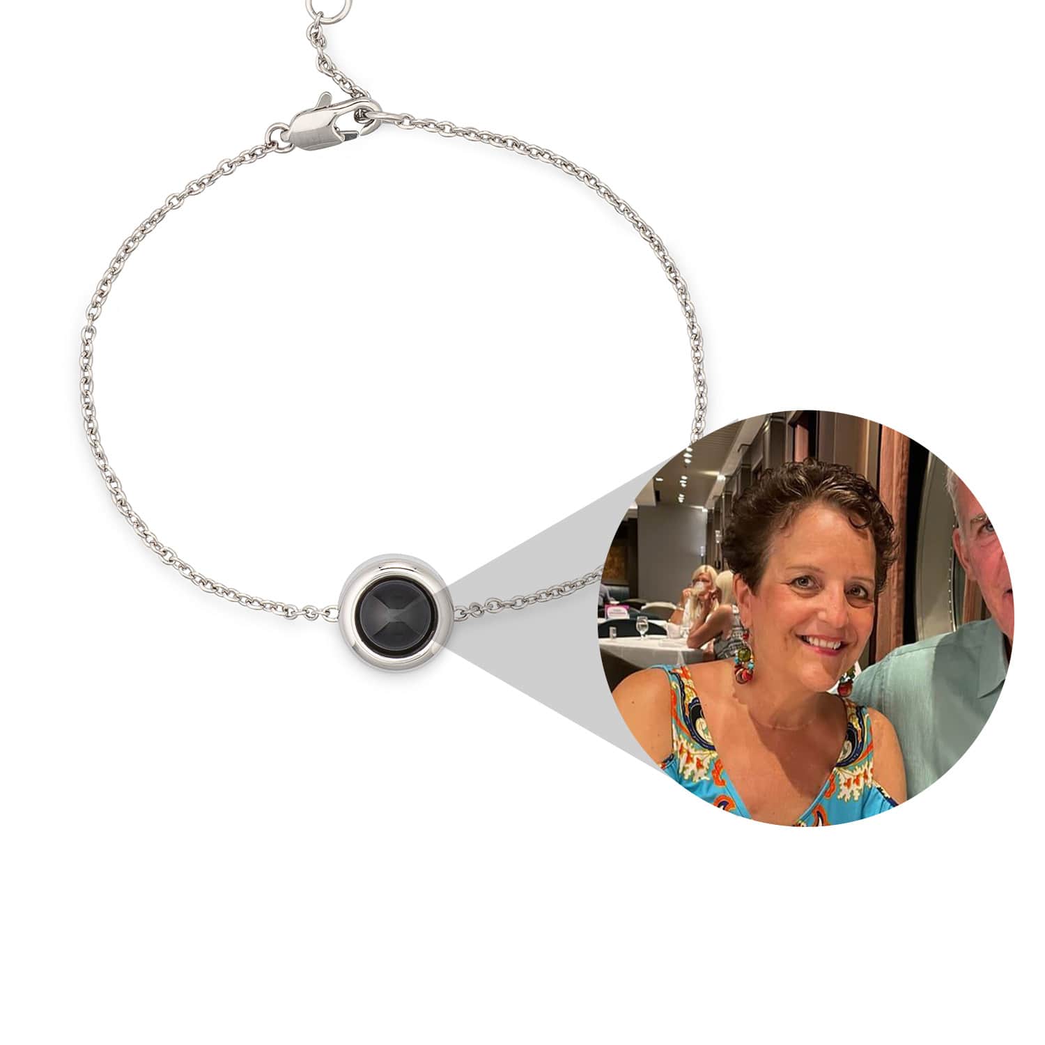 Loveyoufancy Personalized Cable Chain Photo Bracelet