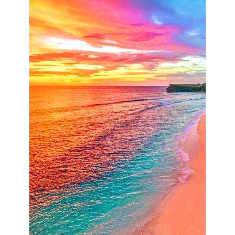 

30*40CM - Round Drill Diamond Painting - Sea Sunset, 501 Original