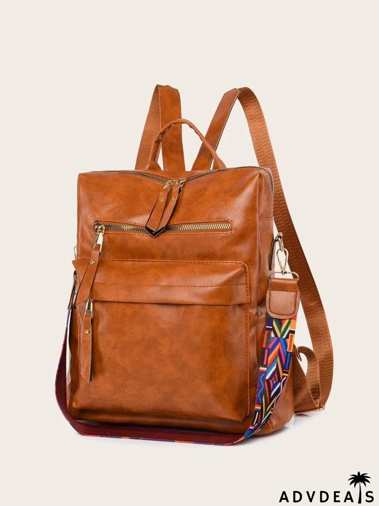 Geo Graphic Tape Decor Backpack