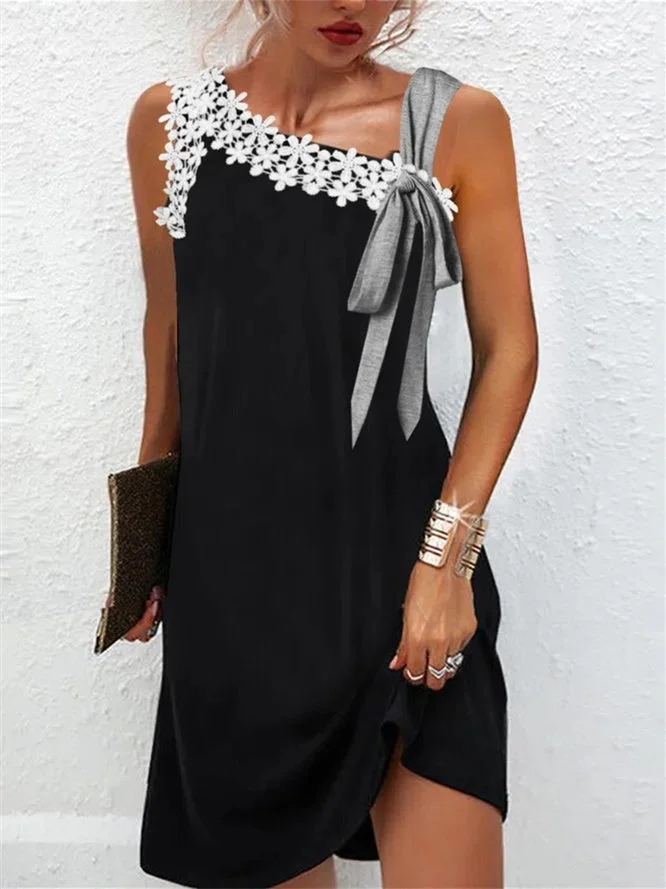 Women's Sleeveless Graphic Lace Midi Dress