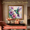 Hummingbird & Flower Bead Embroidery Kit Pre-Printed Bead Cross stitch