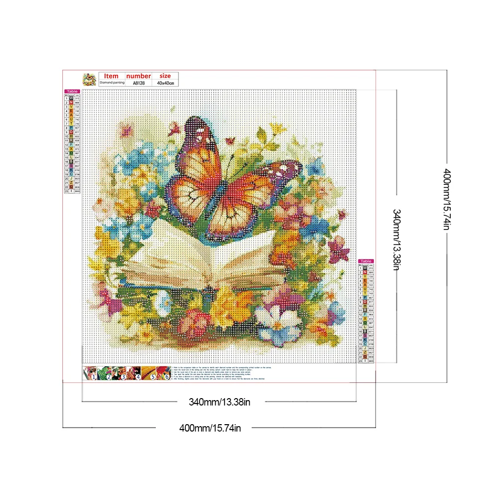 Diamond Painting - Full Round Drill - Butterfly Book(Canvas|40*40cm)
