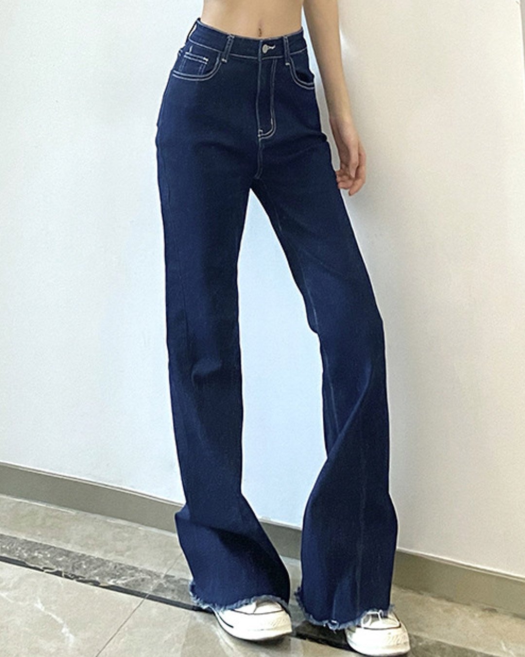 Fashionv-Casual Stretch Women's Straight Fit Flared Jeans