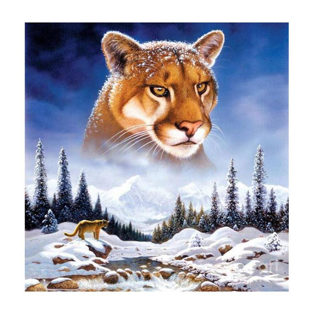 Diamond Painting - Full Round Drill - Snow Mountain Tiger(30*30cm)