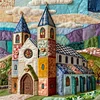 Patchwork Colorful House-11CT Stamped Cross Stitch 45*45cm/17.72*17.72in