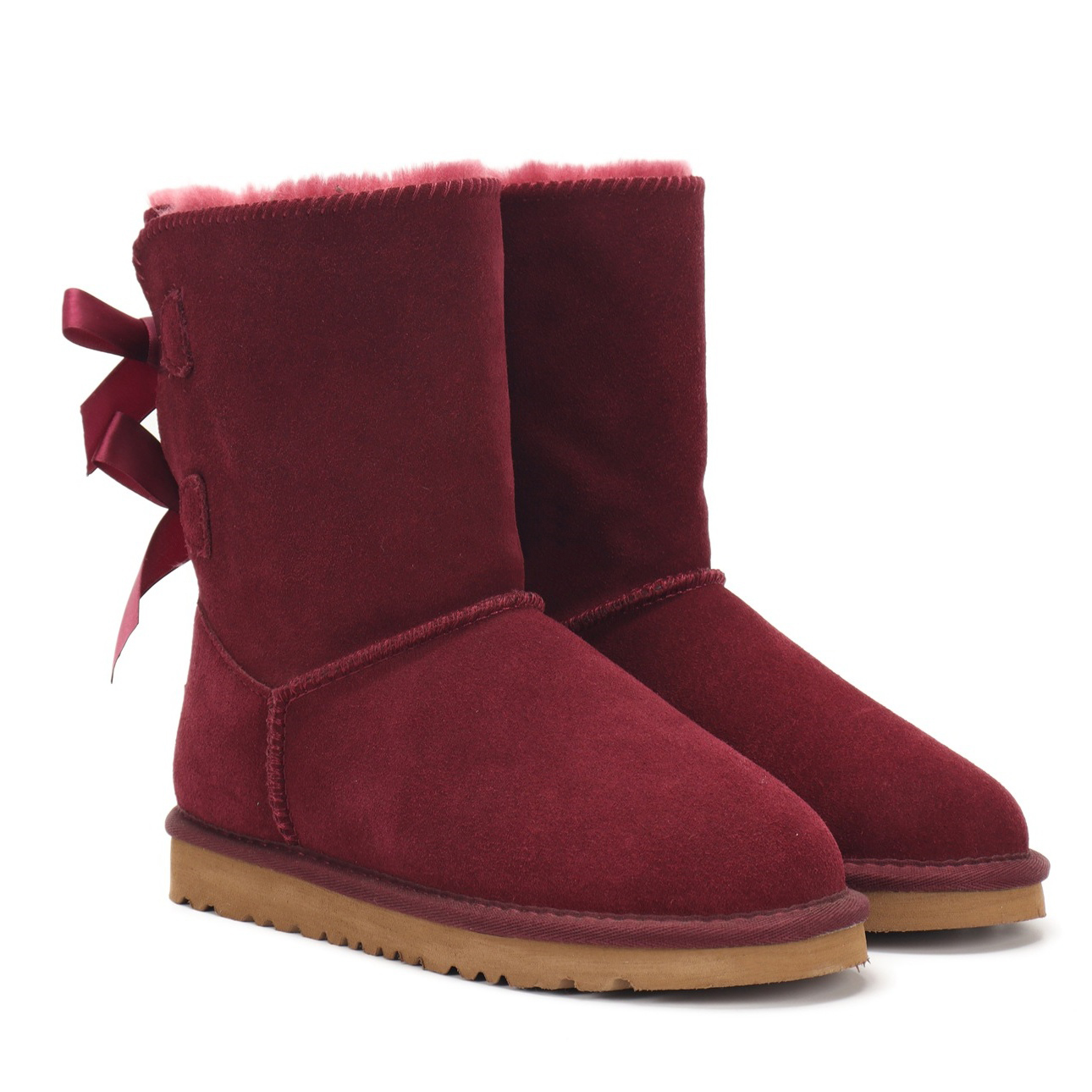 Women's Snow Boots for Winter Mid-Calf High Back Bows-MERUMOTE