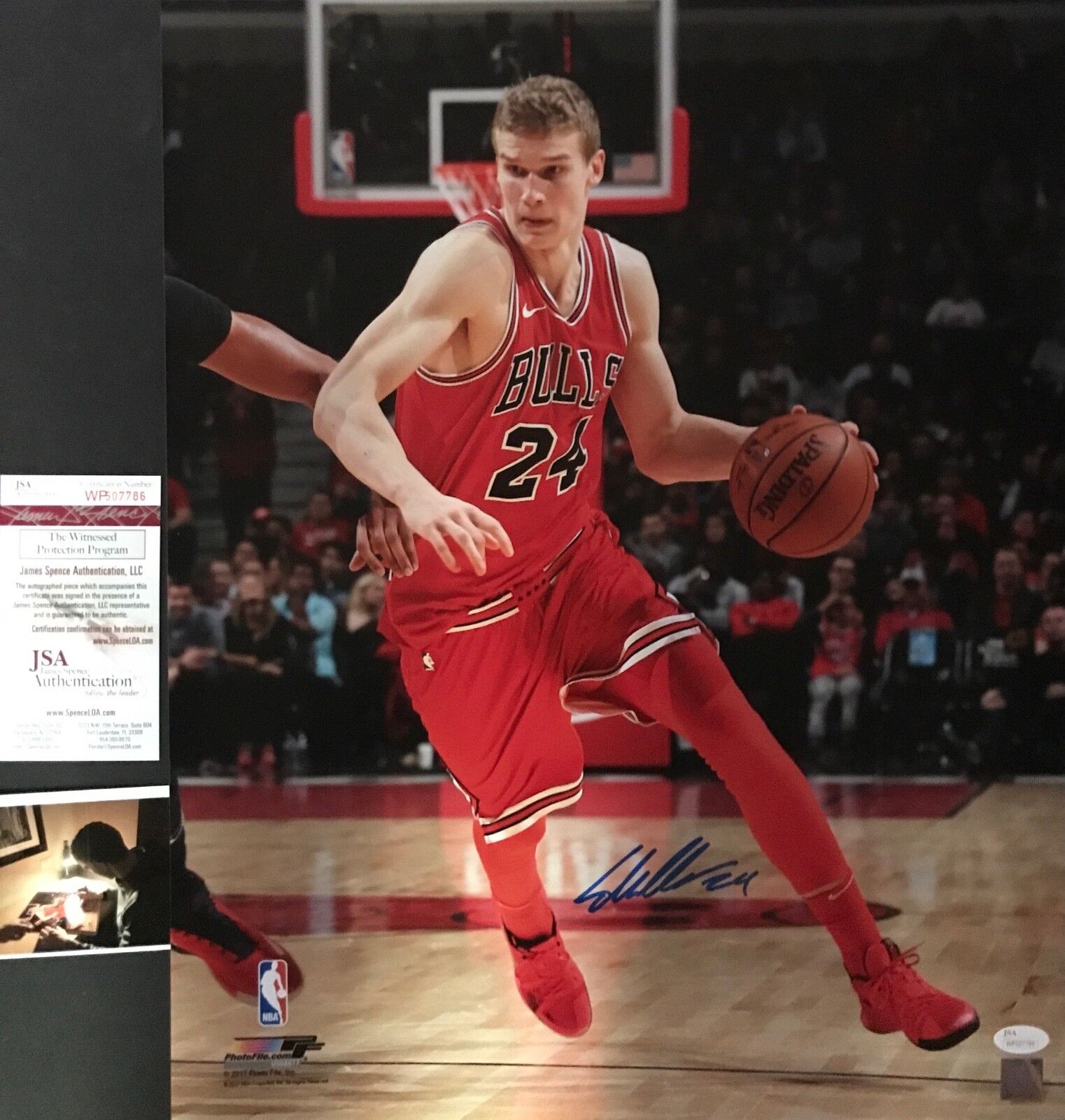 Lauri Markkanen Chicago Bulls Autographed Signed 16x20 Photo Poster painting JSA WITNESS COA B