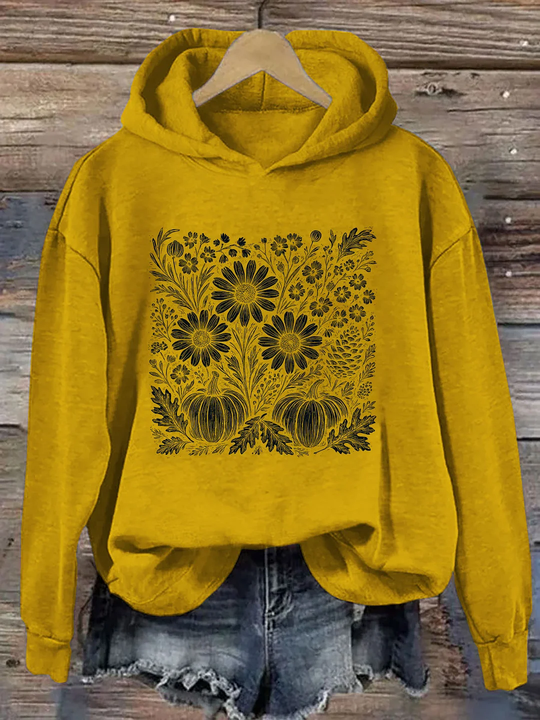 Boho Fall Floral Hoodie