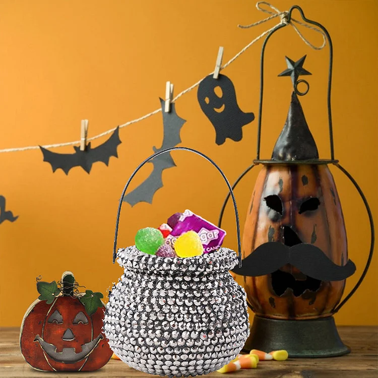 DIY Diamond Candy Jar | Skull and Witch Cauldron Halloween Party Props (No glue)