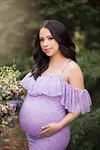 Maternity Ruffles Lace Photo Shoot Shoulderless Fancy Pregnancy Dress