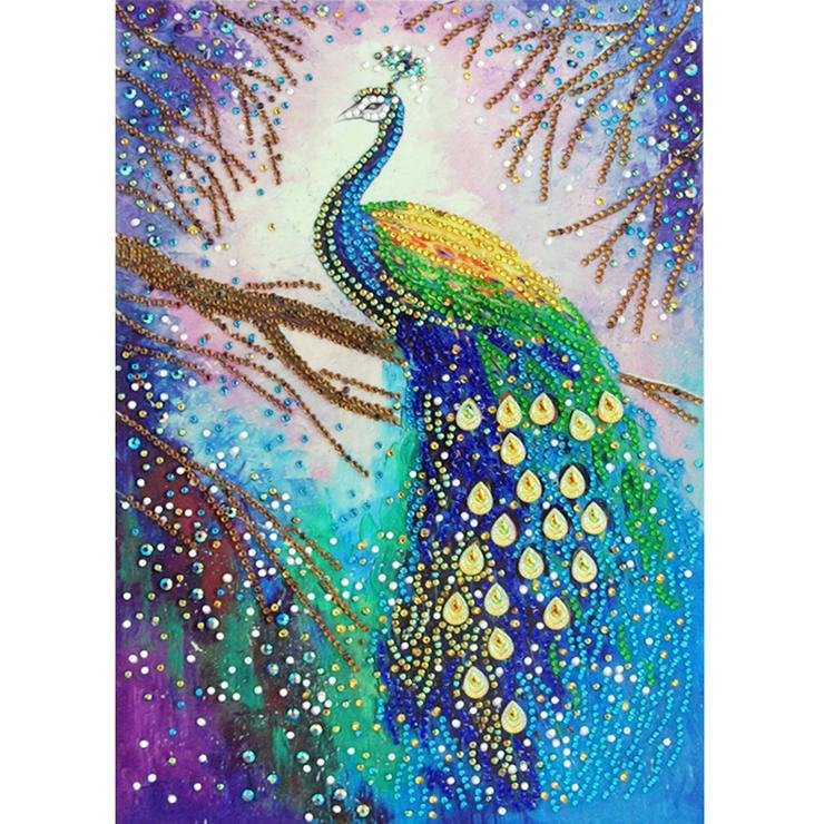 Partial Special Shaped Diamond Painting Peacock