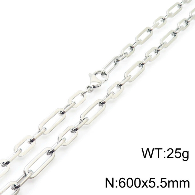 Titanium Steel 18K Gold Plated Hip-Hop Rock Patchwork Solid Color Necklace