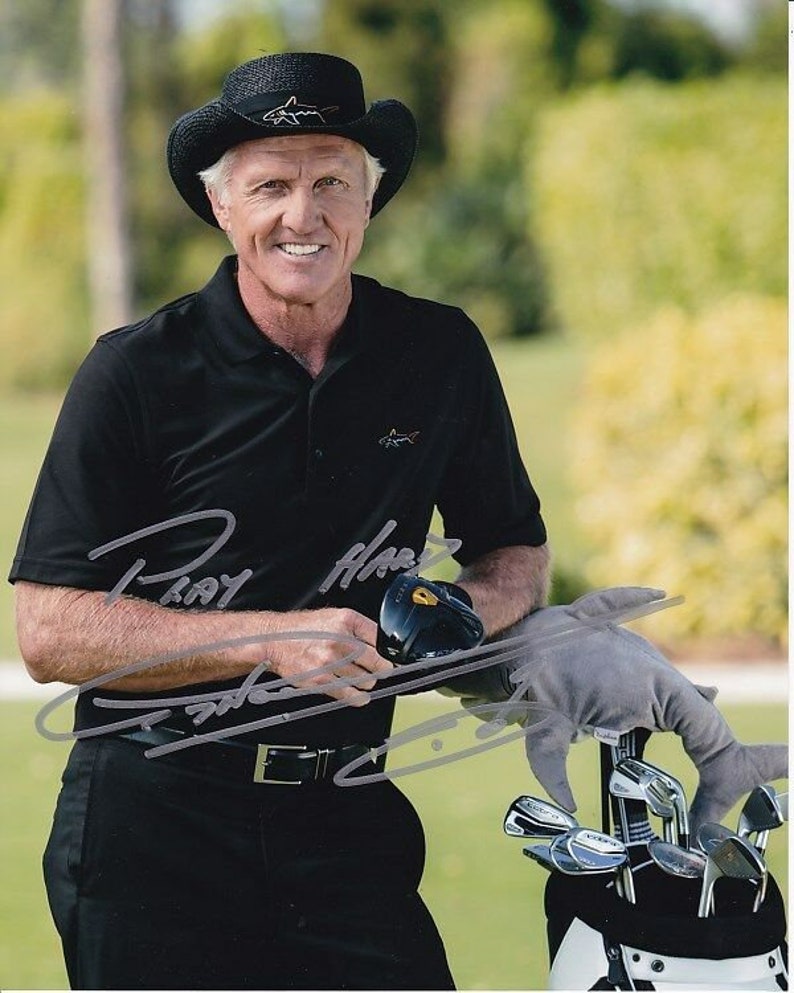 Greg norman signed autographed pga golf Photo Poster painting