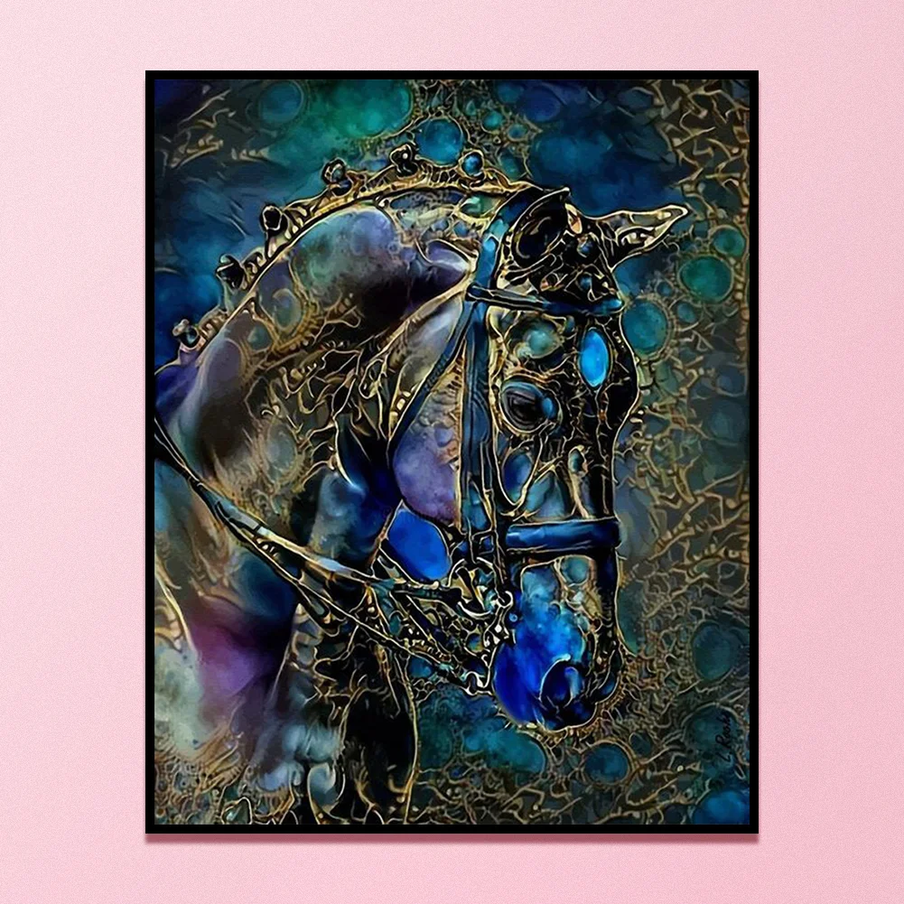 11CT Full Stamped Cross Stitch - Horse(Canvas|40*50CM)