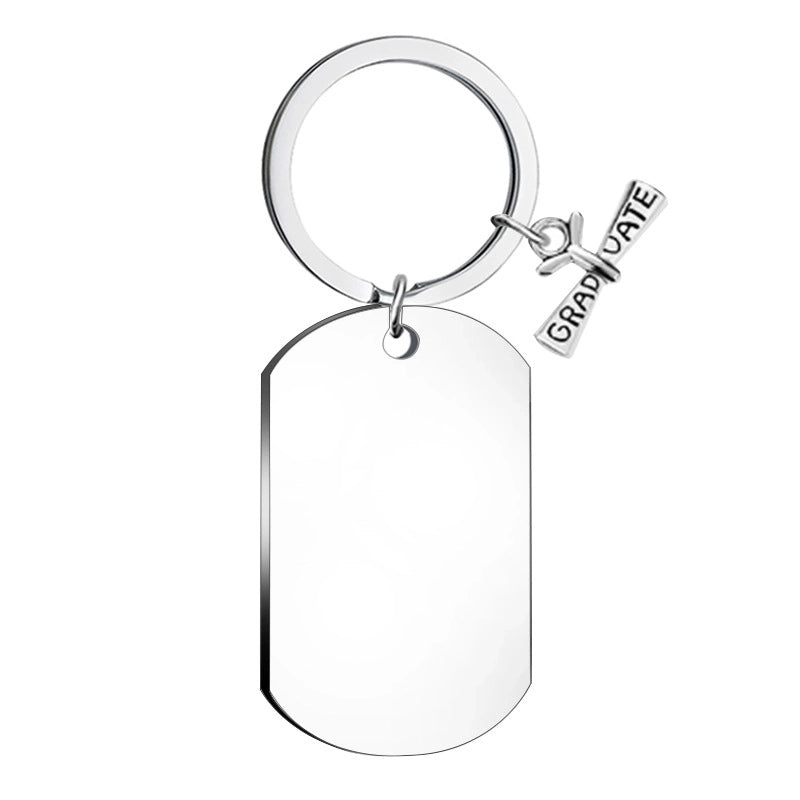 Minimalist Geometric Stainless Steel Unisex Bag Pendant Keychain