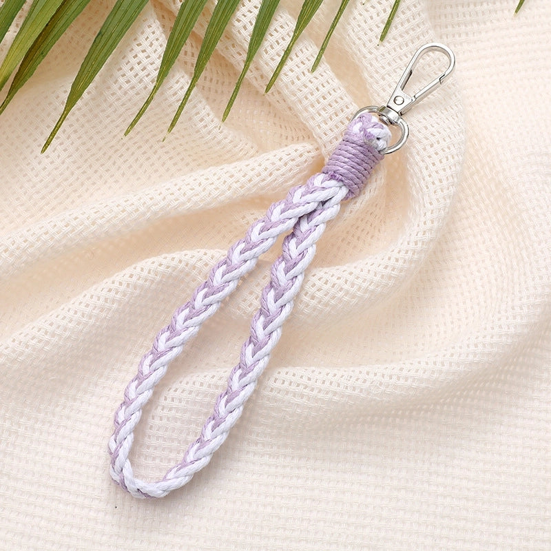Minimalist Color Block Cotton Polyester Knitting Mobile Phone Chain