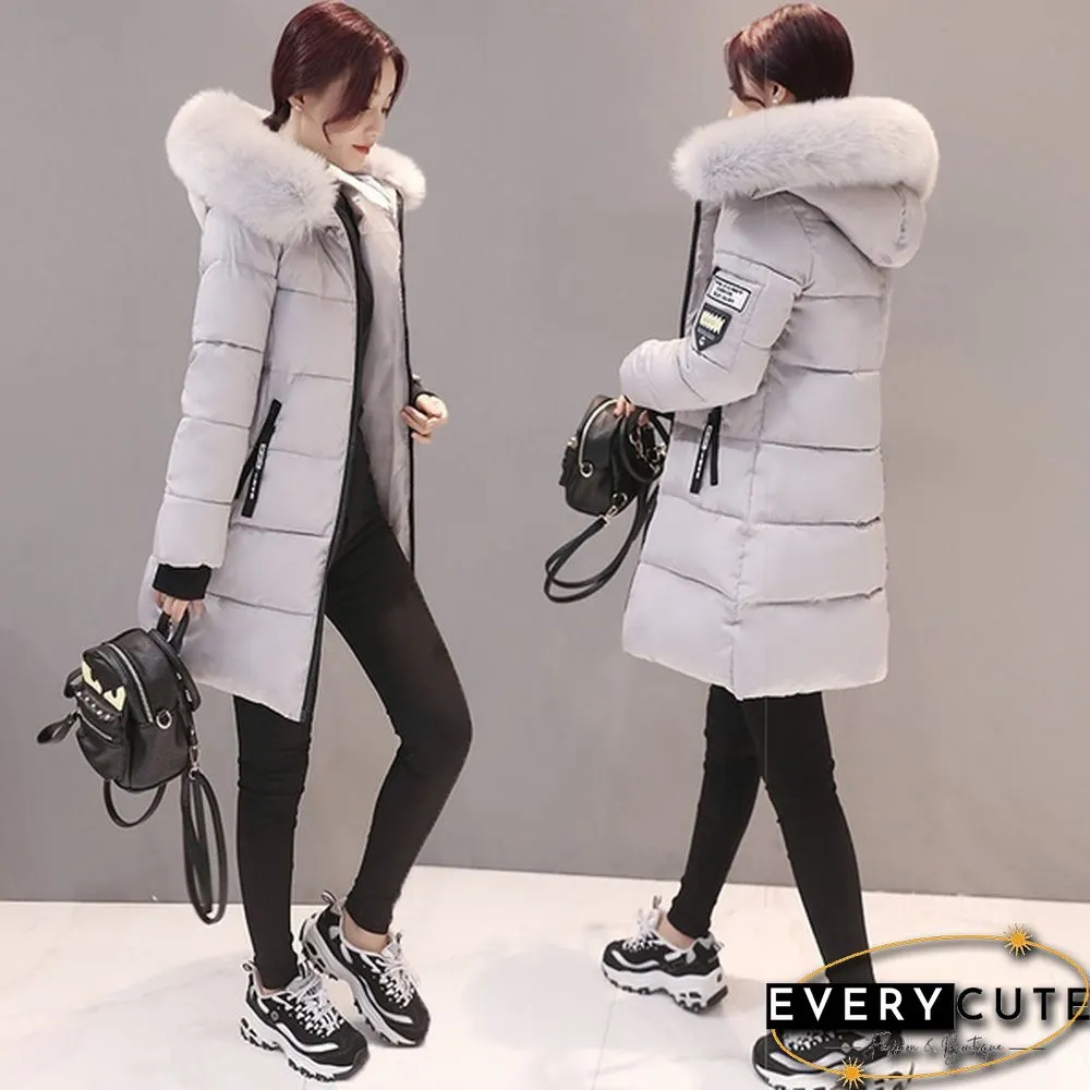 Winter Warm Long Coats Women Fashion Winter Long Fur Hooded Cotton Cotton-padded Jacket Warm Puffer Coats Jackets Warm Parkas