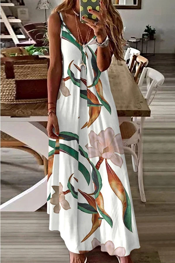 Tropic Sand Floral Relaxed Maxi Dress