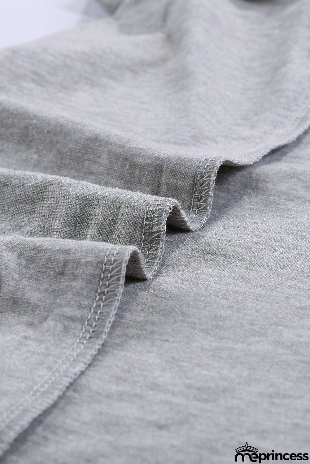 V Neck Stars Print Gray T-shirt