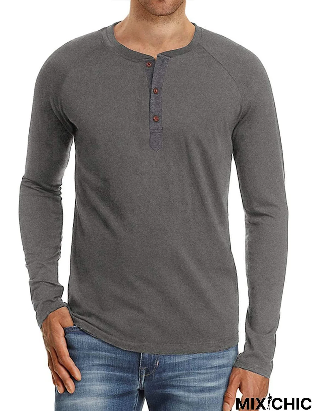 Men's Long Sleeve T-Shirt Solid Color Casual Top Basic Non-Printing Shirt Soft Touch Daily Wear