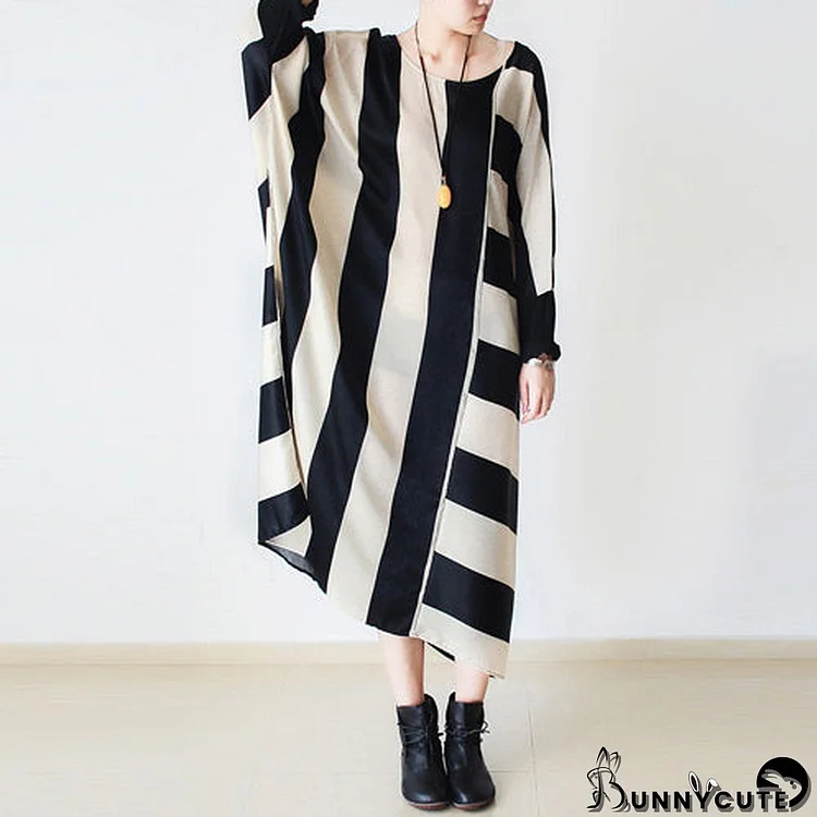 fall oversized stripe dresses plus size dress baggy caftans no limit to weight