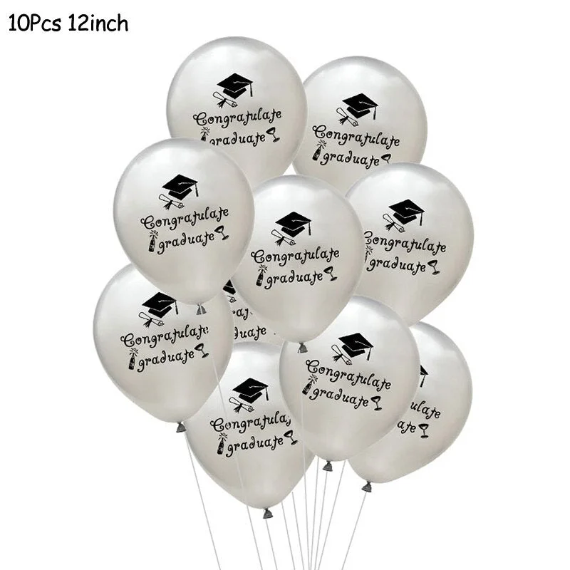 1Set Gold Black Graduation Balloons Latex Confetti Balloon Graduation Party Decorations 2021 Congratulation Ceremony Supplies
