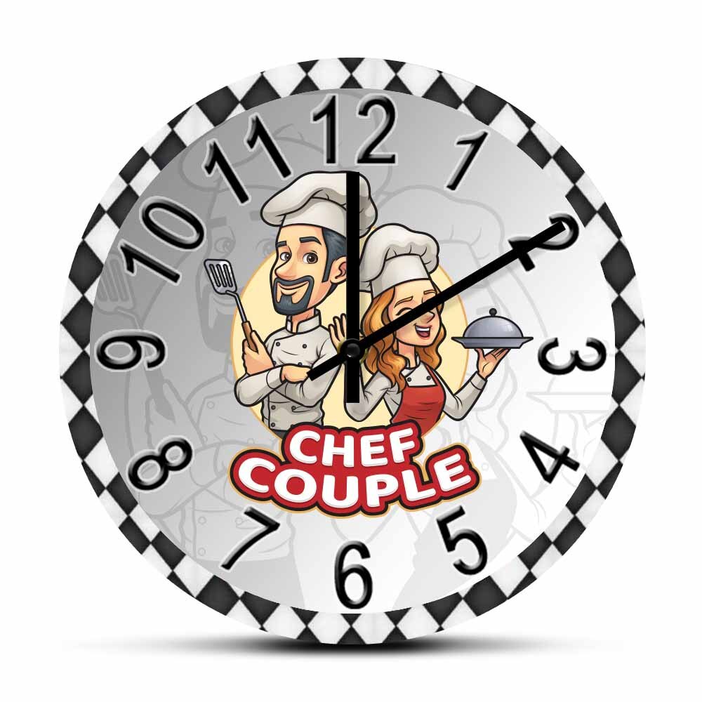 

Chef Couple - Frameless Acrylic Wall Clock, 501 Original