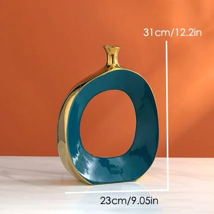 Creativity Ceramics Golden Cutout Vase Home Desktop Decoration Handicrafts Flower Arrangement Hydroponics Modern Flower Vase
