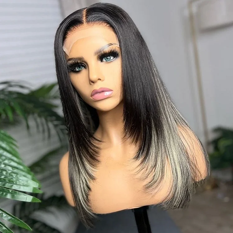 5x5 Highlight Layered Straight Real HD Lace Closure Wig [CW1036]