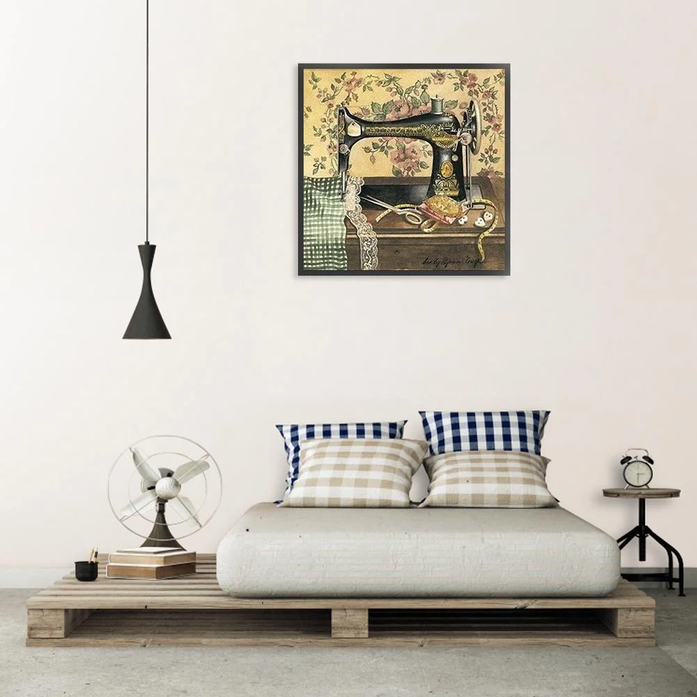 Full Round Diamond Painting 30*30cm - Sewing Machine