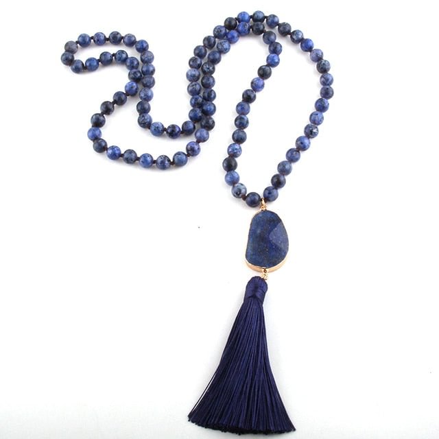 YOY-Fashion Bohemian  Moon Stone Tassel Necklaces