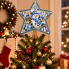DIY Diamond Painting Christmas Tree Topper Star, Acrylic Holiday Tree Top Decoration with Spring Base, Removable Tabletop Christmas Decor