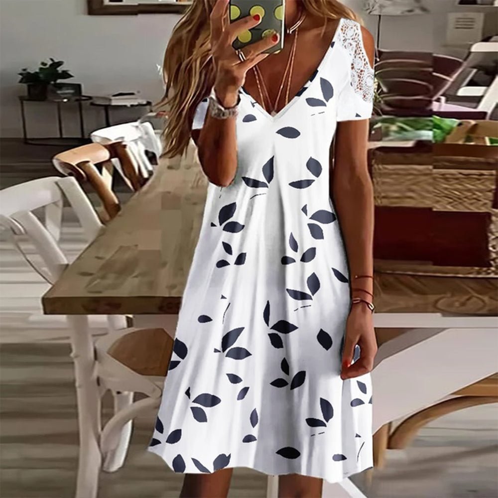Groovy Print Short Sleeve Mini Dress