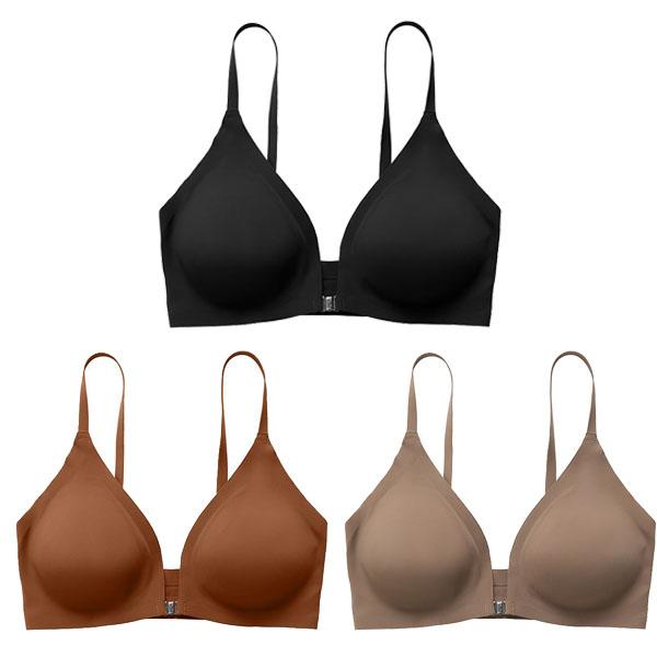 (3 vnt = 39€) Priekinis mygtukas šilko liemenėlė be plieninio žiedo 细肩内衣 James Yang