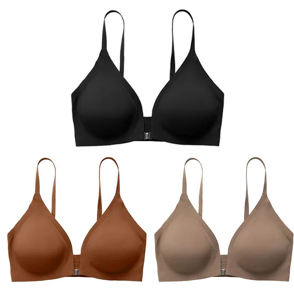 (3 vnt = 39€) Priekinis mygtukas šilko liemenėlė be plieninio žiedo 细肩内衣 James Yang