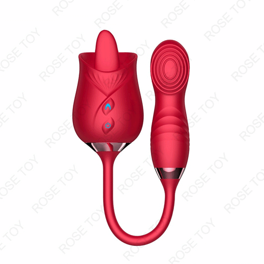 Adult Rose Toy Rose Bud Vibrator with Sex Toy Tongue
