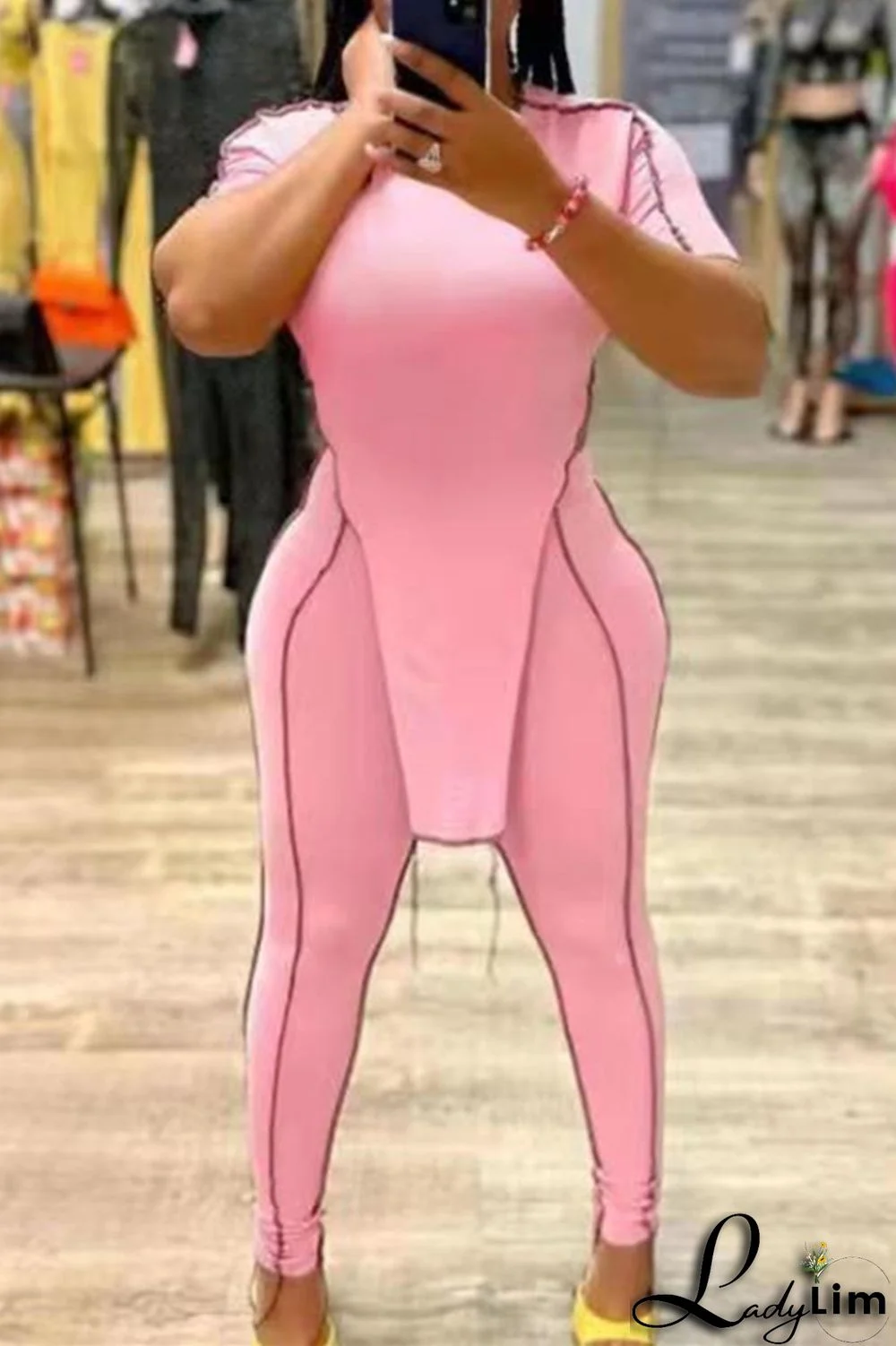 Orange Fashion Casual Solid Patchwork Asymmetrical O Neck Short Sleeve Two Pieces