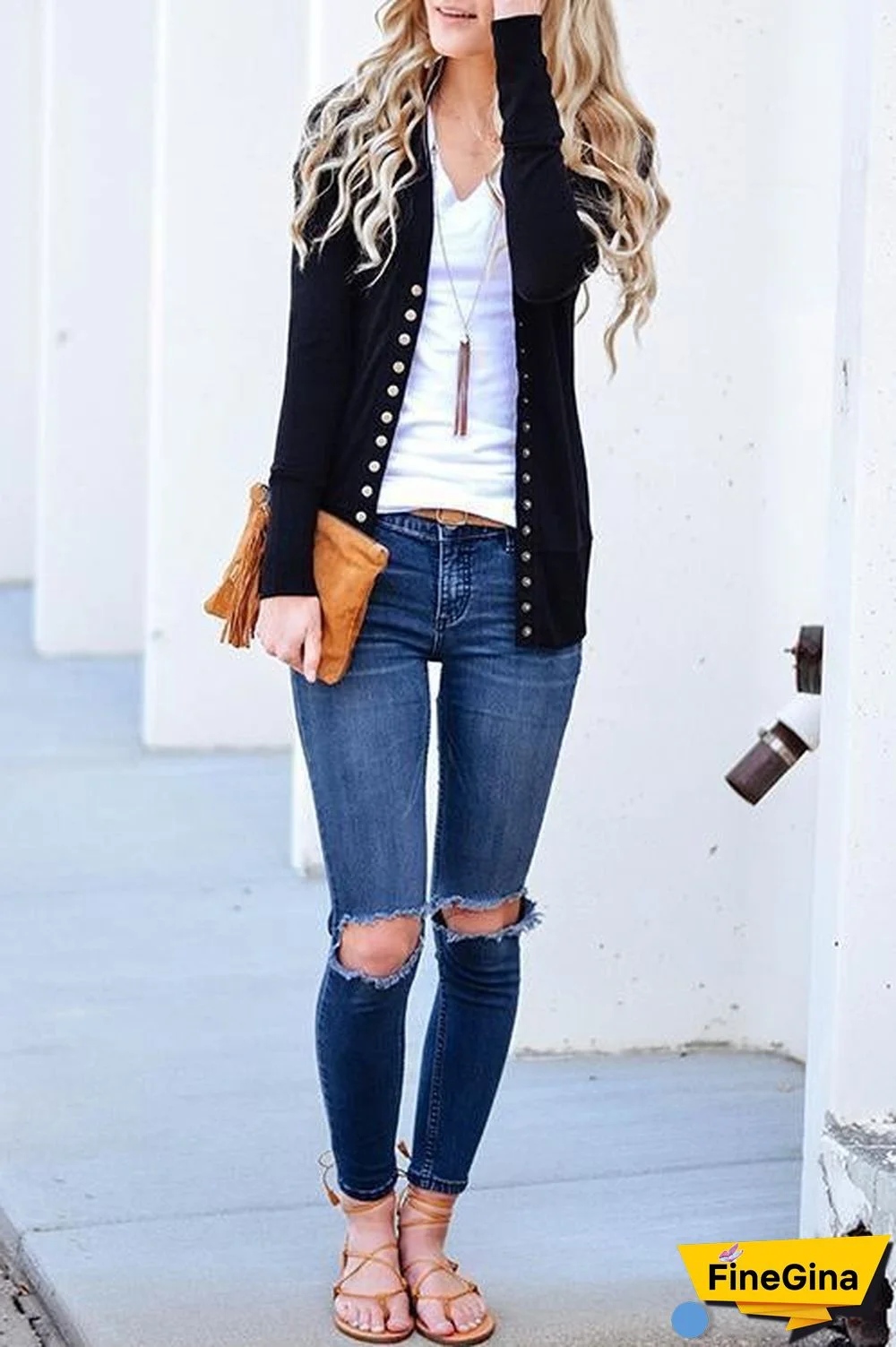 Long Sleeves Buttons Design Cardigan Tops(7 Colors)