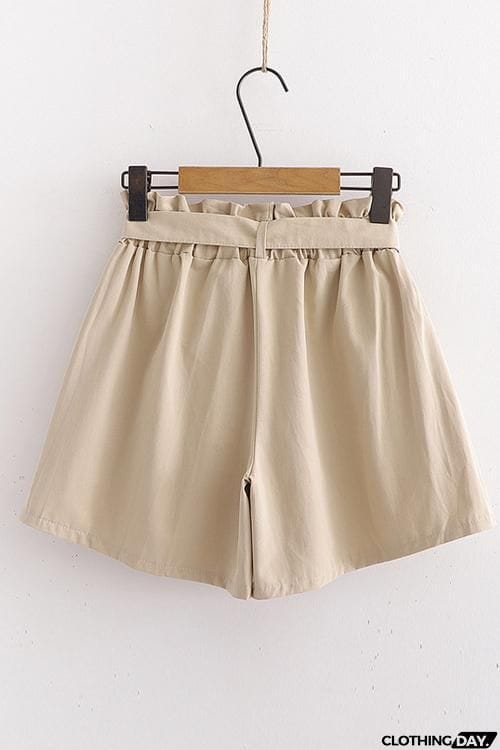 Bow Tie Elastic Waist Shorts