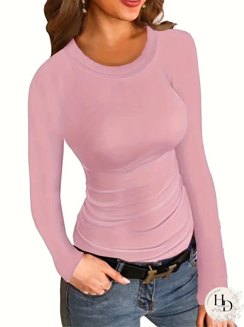 Trendy Ribbed Mock Neck Top