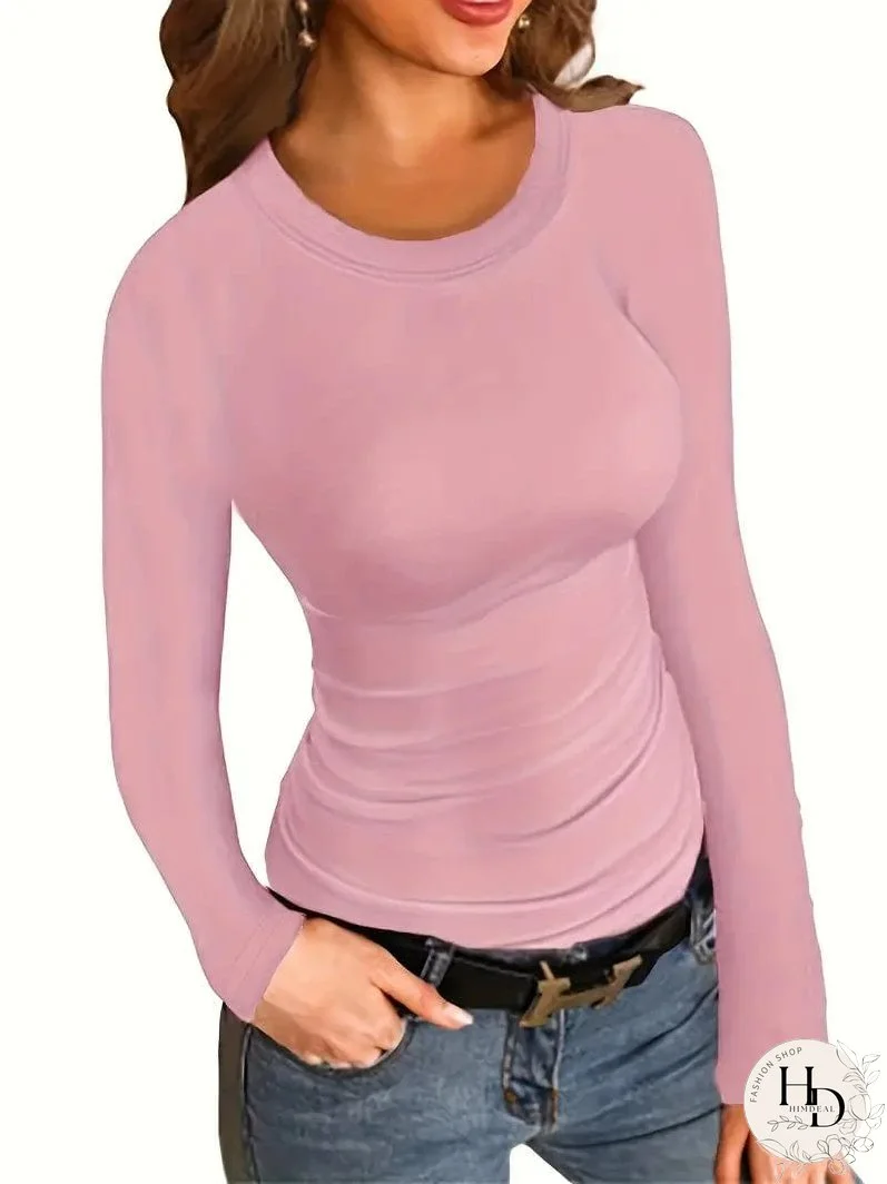 Trendy Ribbed Mock Neck Top