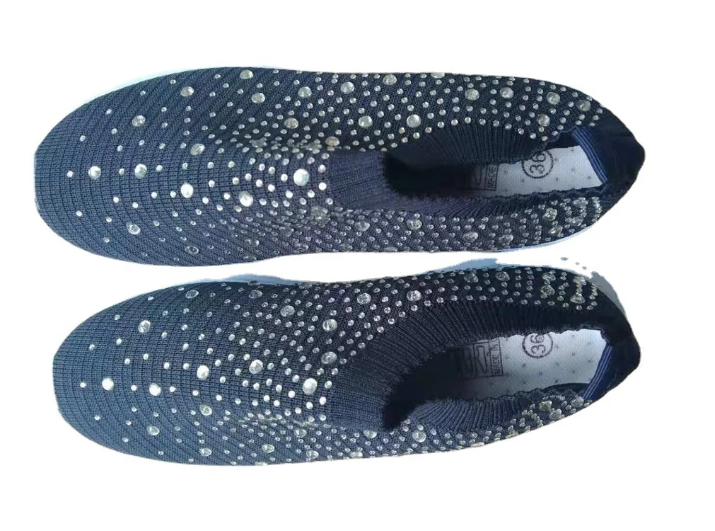 Breakj Breakj Large-Size With Diamond Flying Sneakers New Net Shoes Women's Shoes Low-Heeled Mesh Sports Casual Shoes