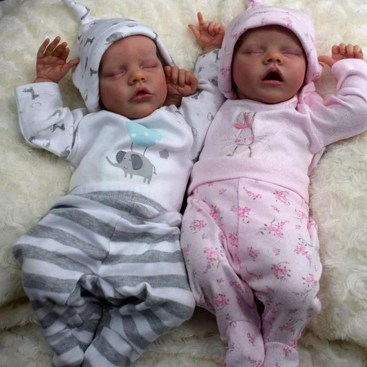  17"Lebensechte Zwillinge Brother Renata und Jayleen Reborn Babypuppe Junge - RSDP-Rebornbabypuppen-Rebornbabypuppen.de®